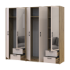 Kleiderschrank mit Spiegel Doros Rondi Artisan Eiche/Kaschmir 2+3 Türen 203x52x195 (42005655)