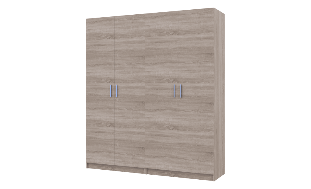 Kleiderschrank Doros Promo Set mit Böden Sonoma Eiche 2+2 Türen 180x48x204 (44900287)