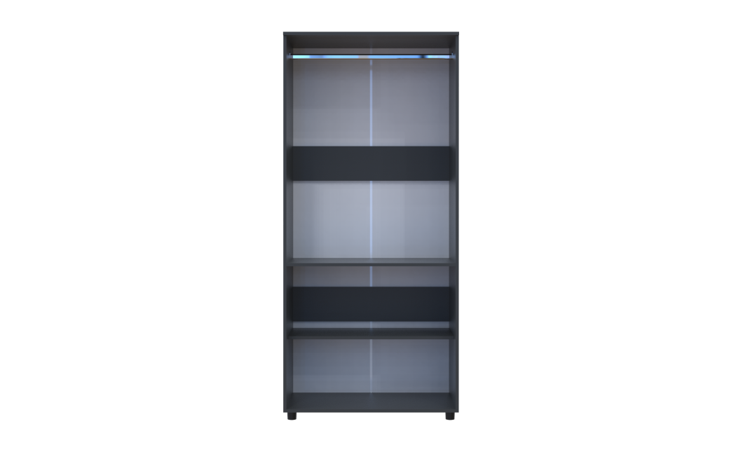 Kleiderschrank Doros Thorn Anthrazit 2 Türen Kleiderstange 90x51,6x200 (44900443)