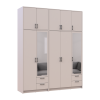 Kleiderschrank mit Spiegel und hohem Aufsatz Doros Rondi Kaschmir 2+3 Türen 203x52x260 (42005643)