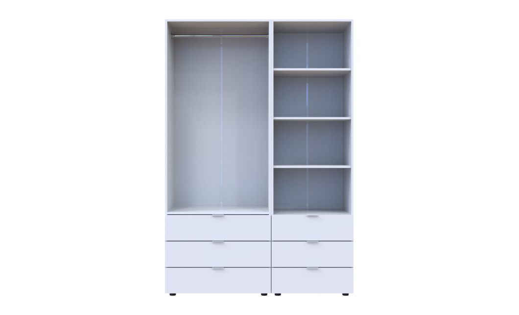 Kleiderschrank Doros Gelar Weiß 2 Türen Säulenschrank 137,5x49,5x203,4 (42005162)
