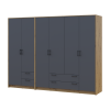 Kleiderschrank Doros Rondi Artisan Eiche/Graphit 2+4 Türen 242x52x195 (42005692)