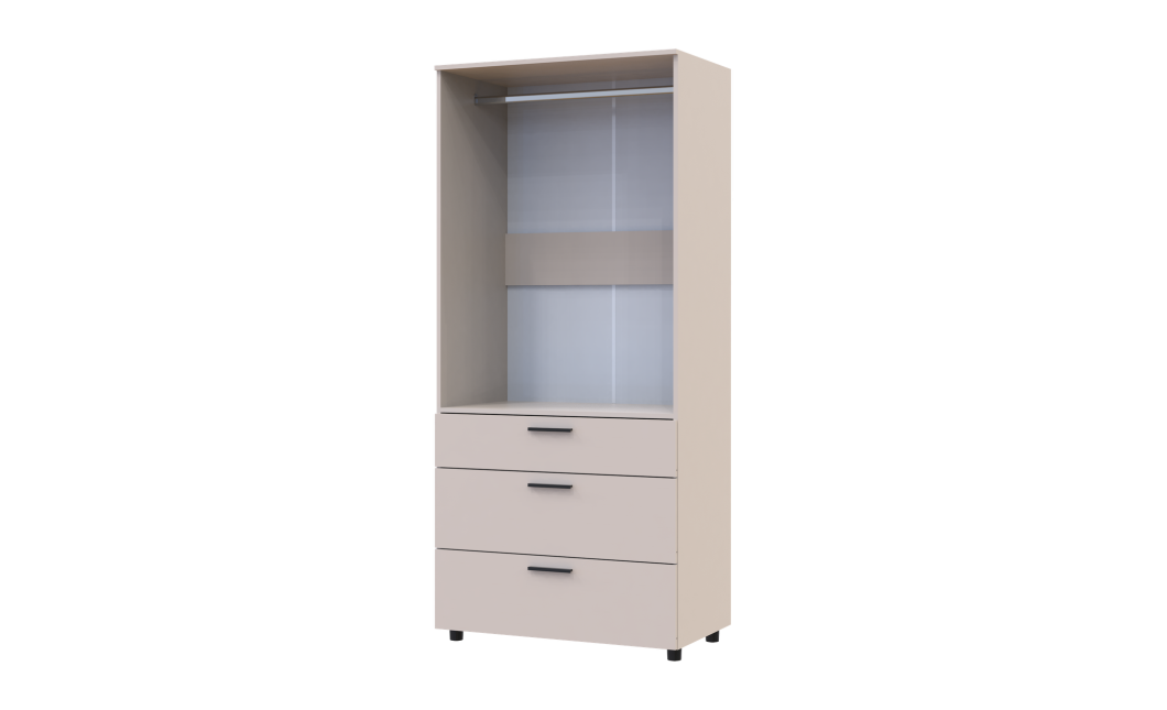 Kleiderschrank Doros Thorn Kaschmir 2 Türen 3 Schubladen Kleiderstange 90x51,6x200 (44900449)