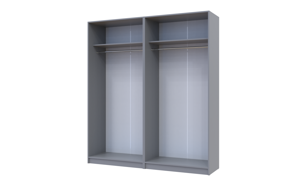 Kleiderschrank-Set Doros Promo Grau 2+2 Türen 180x48x204 (80737766)