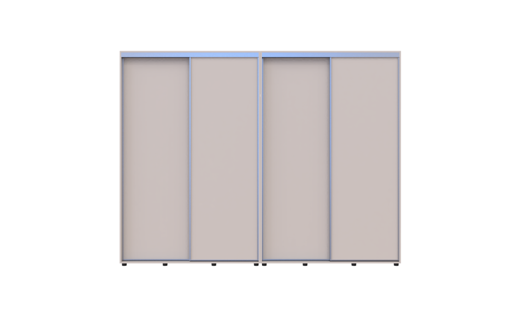 Kleiderschrank Doros Sigma Slim Schiebetüren Kaschmir 2+2 Türen 280x45x214.4 (42005602)