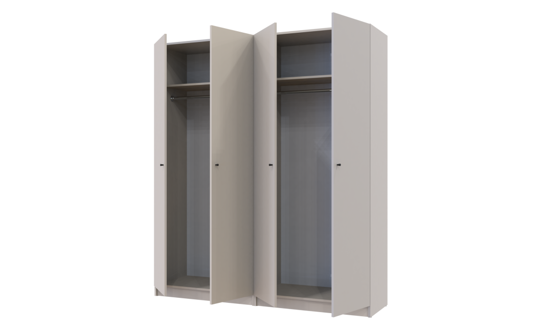 Kleiderschrank Doros Promo mit Drehtüren Kaschmir 2+2 Türen 180x48x204 (80737672)
