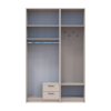Kleiderschrank Doros Rondi mit Kleiderstange, Spiegel und Oberschrank Kaschmir 2 Türen 142x52x236 (42005403)