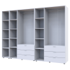 Kleiderschrank Doros Gelar Weiß 3+3 Türen mit offenem Regal 270,6x49,5x203,4 (42005036)