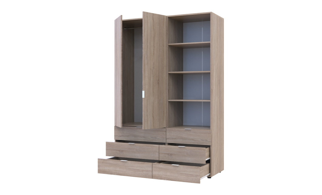 Kleiderschrank Doros Gelar Sonoma Eiche 2 Türen Säulenschrank 137,5x49,5x203,4 (42005180)