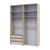 Kleiderschrank mit Schubladen und Aufsatz Doros Kasper Kaschmir 2+2 Türen 180x48x245 (42005542)