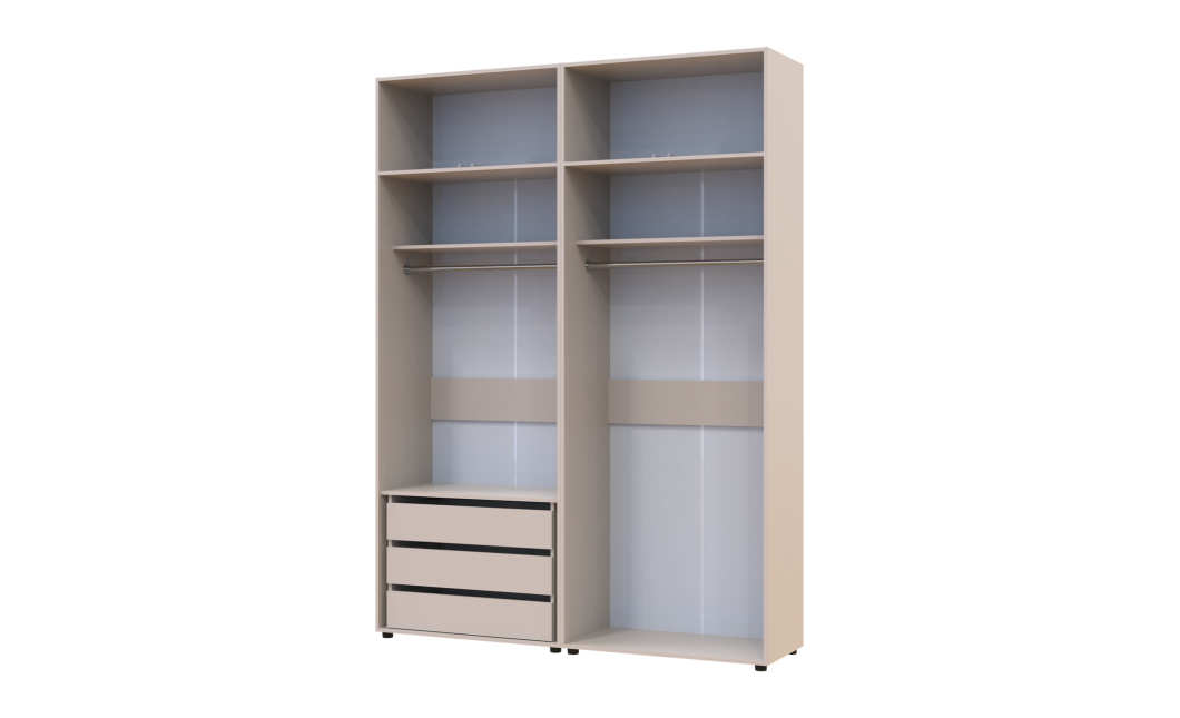 Kleiderschrank mit Schubladen und Aufsatz Doros Kasper Kaschmir 2+2 Türen 180x48x245 (42005542)
