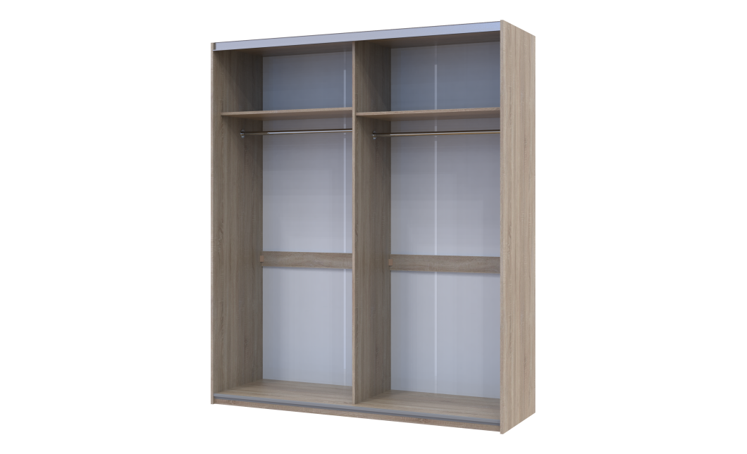 Kleiderschrank Doros L-Caiser Schiebetüren Sonoma Eiche Weiß Klondike 2 Türen 180x60x213 (65789455)