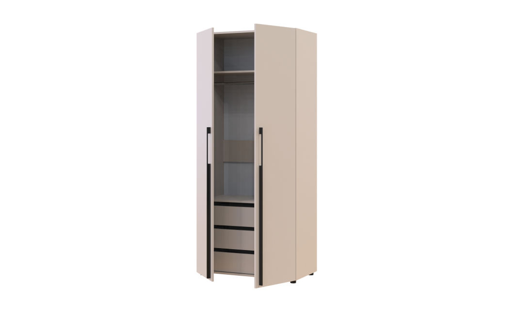 Kleiderschrank mit Schubladen Doros Kasper Kaschmir 2 Türen 90x48x204 (42005532)