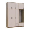 Kleiderschrank Doros Rondi mit Kleiderstange und hohem Oberschrank Artisan Eiche/Kaschmir 3 Türen 181x52x260 (42005288)