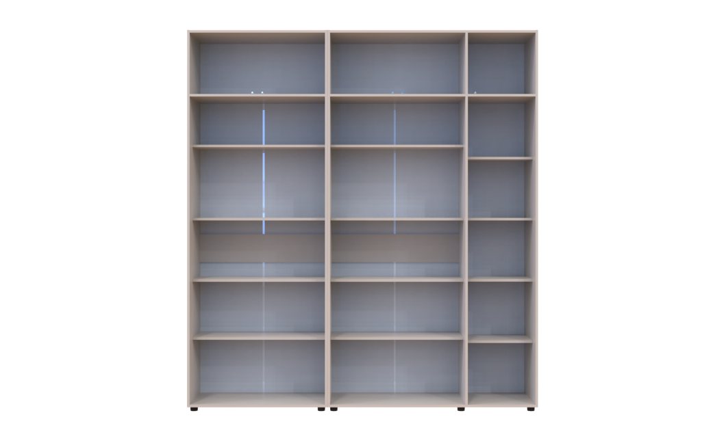 Kleiderschrank mit Regalen und Aufsatz Doros Kasper Kaschmir 2+3 Türen 225x48x245 (42005552)
