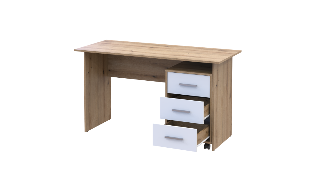 Computertisch Doros T3 Ewok Eiche Weiß 120x60x78 (41901064)