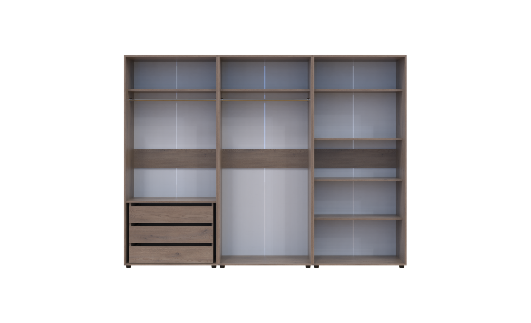 Kleiderschrank mit Regalen und Schubladen Doros Kasper Cremona Cannolo 2+2+2 Türen 270x48x204 (42005731)