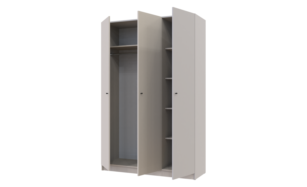 Kleiderschrank Doros Promo mit Drehtüren Kaschmir 3 Türen 135x48x204 (80737669)
