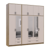 Kleiderschrank mit Spiegel und hohem Aufsatz Doros Rondi Artisan Eiche/Kaschmir 2+4 Türen 242x52x260 (42005681)