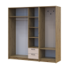 Drehtürenschrank Doros Rondi mit Kleiderstange und Spiegel Artisan Eiche/Kaschmir 3 Türen 181x52x195 (42005282)