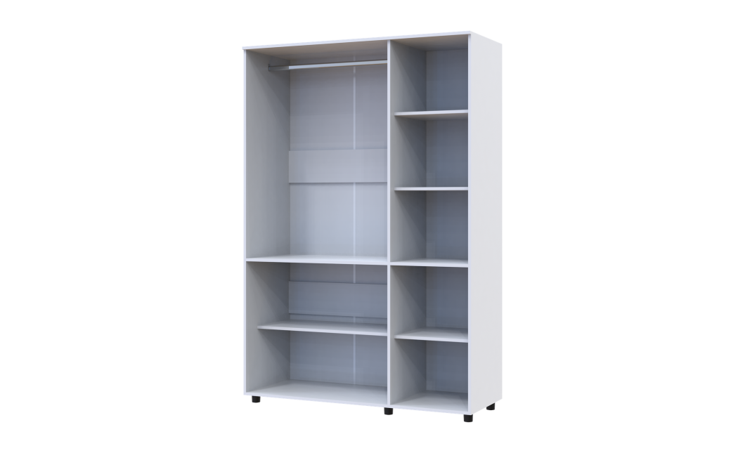 Kleiderschrank Doros Thorn Weiß 3 Türen Kleiderstange 135x51,6x200 (44900483)