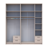 Kleiderschrank mit Aufsatz Doros Rondi Kaschmir 2+3 Türen 203x52x236 (42005630)