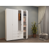 Kleiderschrank Doros Gelar mit Drehtüren Weiß 4 Türen 155x49,5x203,4 (80397642)