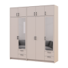 Kleiderschrank mit Spiegel und Aufsatz Doros Rondi Kaschmir 2+3 Türen 203x52x236 (42005631)