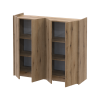 Schuhschrank Doros Kassel mit Spiegel Eiche Evoke 4 Türen 128×40×110 (42005501)