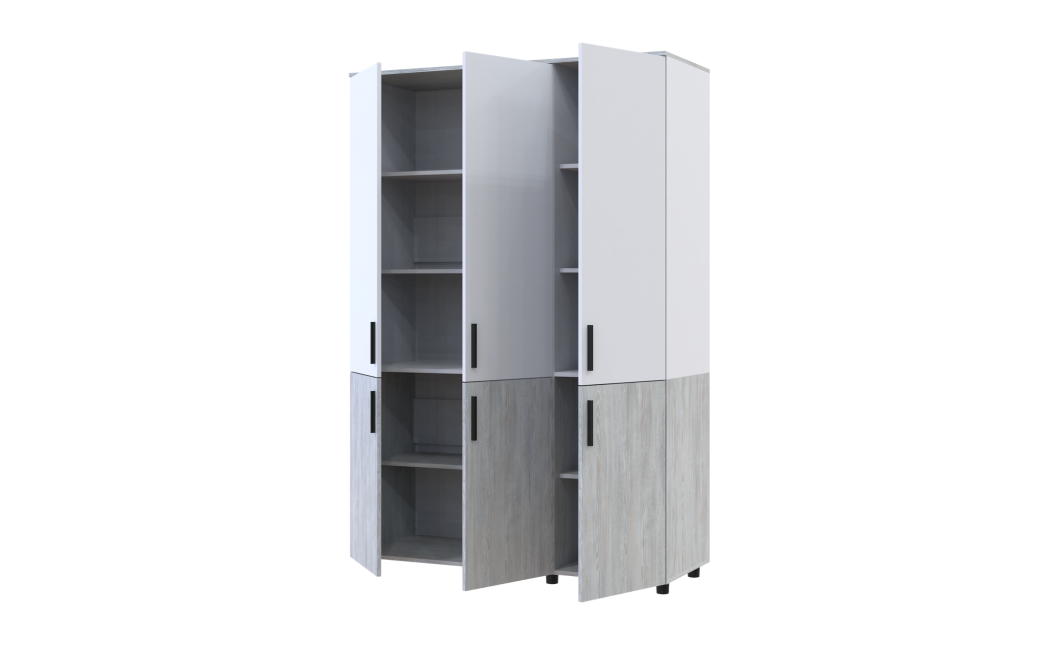 Kleiderschrank Doros Thorn Natti Kiefer/Weiß 3 Türen Böden 135x51,6x200 (44900508)