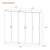Kleiderschrank-Set Doros Promo Grau 2+3 Türen 225x48x204 (80737767)