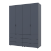 Kleiderschrank Doros Gelar Set mit Drehtüren Graphitgrau 2+2 Türen 155x49,5x203,4 (42002131)