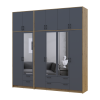 Kleiderschrank mit Spiegel und hohem Aufsatz Doros Rondi Artisan Eiche/Graphit 2+4 Türen 242x52x260 (42005717)