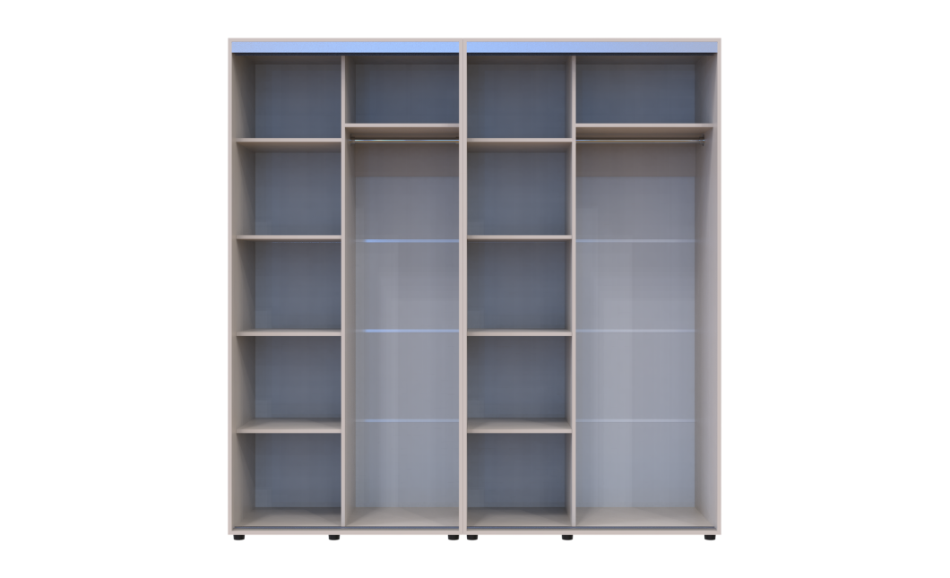 Kleiderschrank Doros Sigma Slim Schiebetüren Kaschmir 2+2 Türen 210x60x214.4 (42005589)