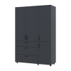 Kleiderschrank Doros Thorn Anthrazit 3 Türen 3 Schubladen Böden 135x51,6x200 (44900494)