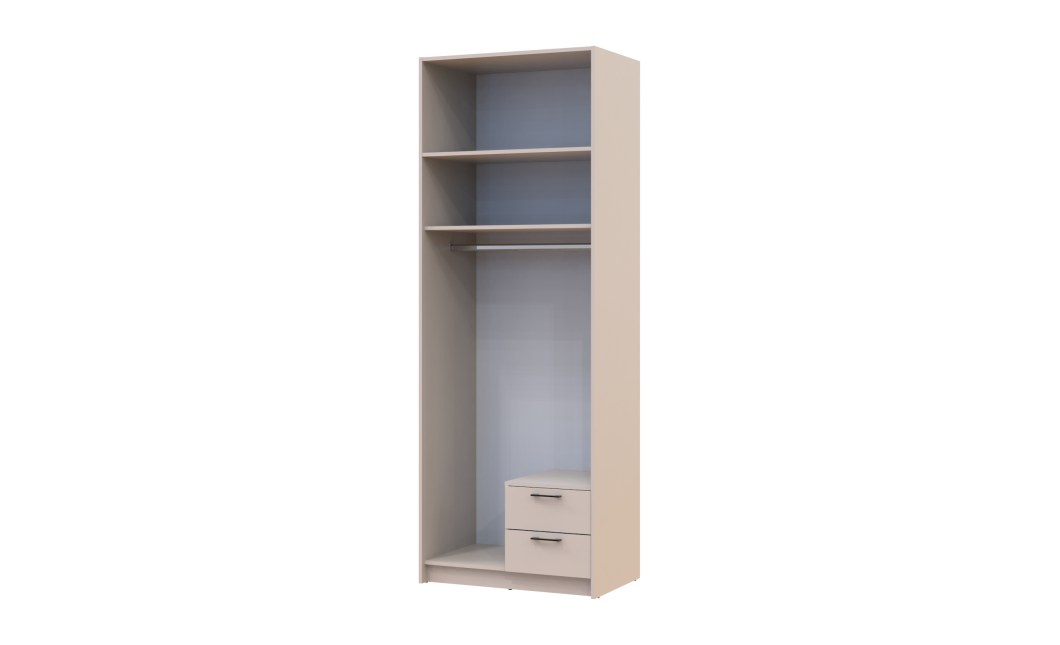 Kleiderschrank Doros Rondi mit Drehtüren mit Oberschrank und Spiegel Kaschmir 2 Türen 82x52x236 (80738470)