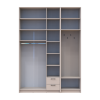 Kleiderschrank Doros Rondi mit Kleiderstange, Spiegel und hohem Oberschrank Kaschmir 3 Türen 181x52x260 (42005407)