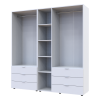 Kleiderschrank Doros Gelar Set mit Drehtüren Weiß 2+3 Türen 193,7x49,5x203,4 (42002116)