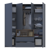 Kleiderschrank Doros Dale Anthrazit/Ewok Eiche 4 Türen 206x52x220 (44900527)