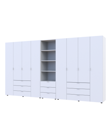 Kleiderschrank Doros Gelar Weiß 4+4 Türen Säulenschrank 370x49,5x203,4 (42005167)