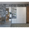 Kleiderschrank Doros Gelar Weiß 3+3 Türen Säulenschrank 292,4x49,5x203,4 (42005166)