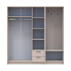 Drehtürenschrank Doros Rondi mit Kleiderstange und Spiegel Kaschmir 3 Türen 181x52x195 (42005401)