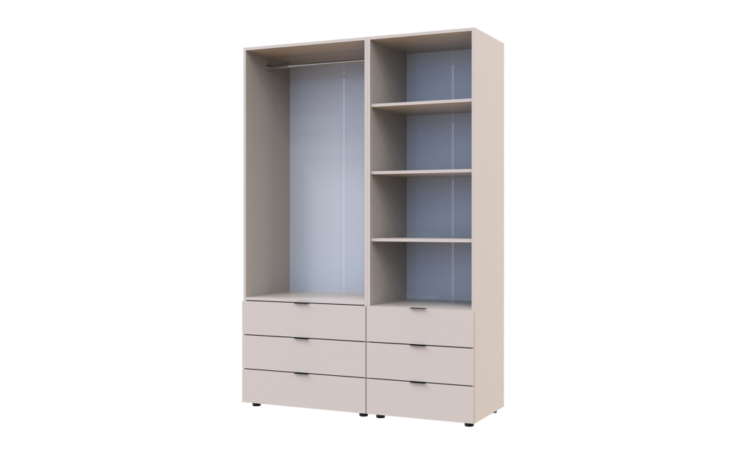 Kleiderschrank Doros Gelar Kaschmir 2 Türen Säulenschrank 137,5x49,5x203,4 (42005174)