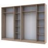 Kleiderschrank Doros Promo mit Drehtüren Sonoma Eiche 3+3 Türen 270x48x204 (42005005)