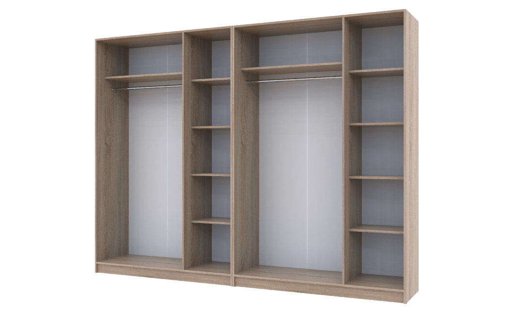 Kleiderschrank Doros Promo mit Drehtüren Sonoma Eiche 3+3 Türen 270x48x204 (42005005)