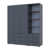 Kleiderschrank Doros Gelar Graphitgrau 3 Türen Säulenschrank 176,2x49,5x203,4 (42005169)