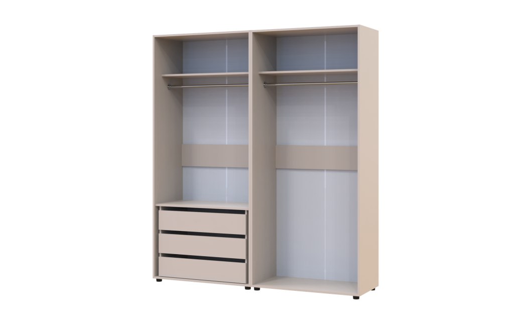 Kleiderschrank mit Schubladen Doros Kasper Kaschmir 2+2 Türen 180x48x204 (42005728)