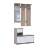 Flurmöbel Set Bela Sonoma Eiche/Weiß mit Spiegel 100x40x210 (44900410)