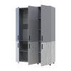 Kleiderschrank Doros Thorn Natti Kiefer/Grau 3 Türen Kleiderstange 135x51,6x200 (44900511)