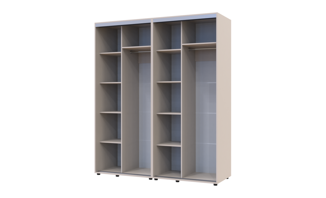 Kleiderschrank Doros Sigma Slim Schiebetüren Kaschmir 2+2 Türen 180x60x214.4 (42005583)